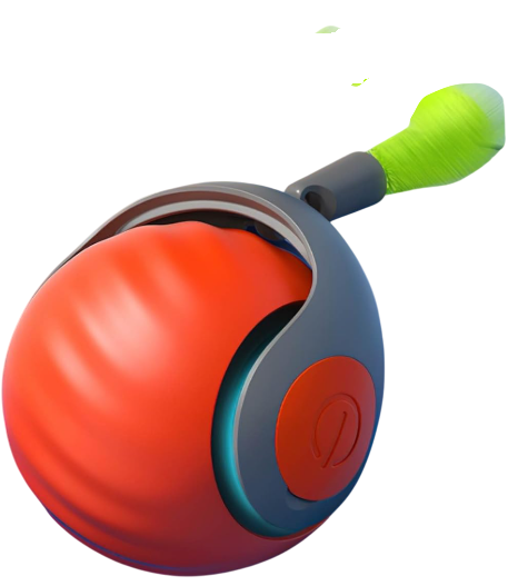 Игрушка мячик для котов Pet Gravity USB smart с движением и световой панелью с хвостиком Красный (08042025r)