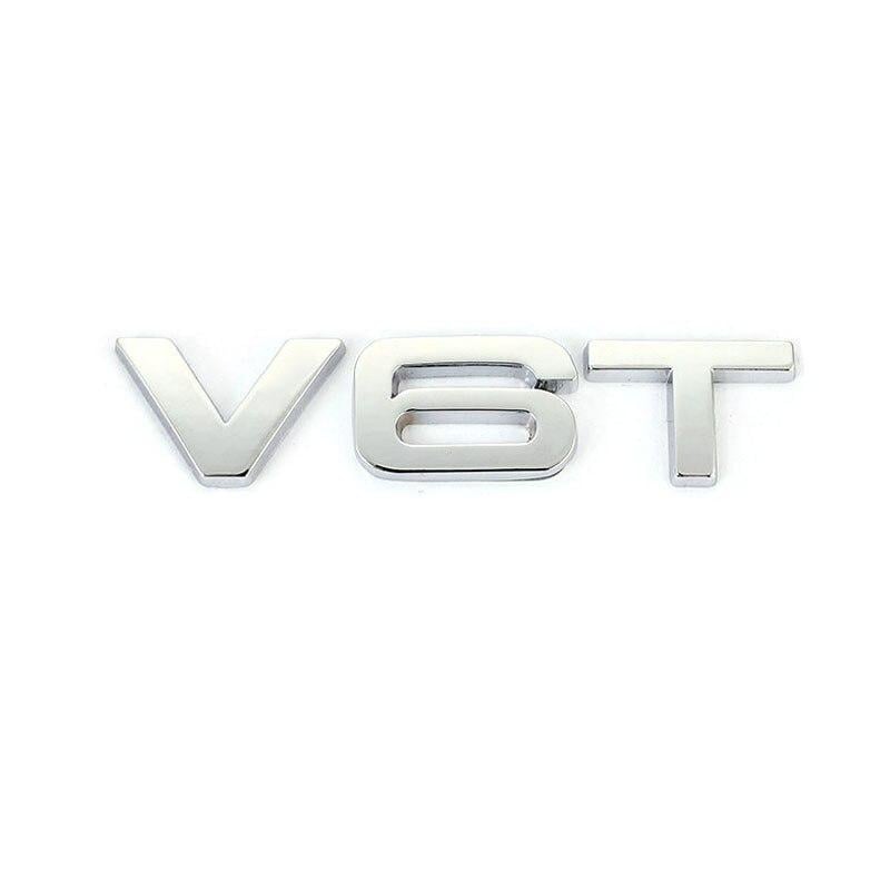 Эмблема V6T 8,5х2,3 см Хром (1672773078)