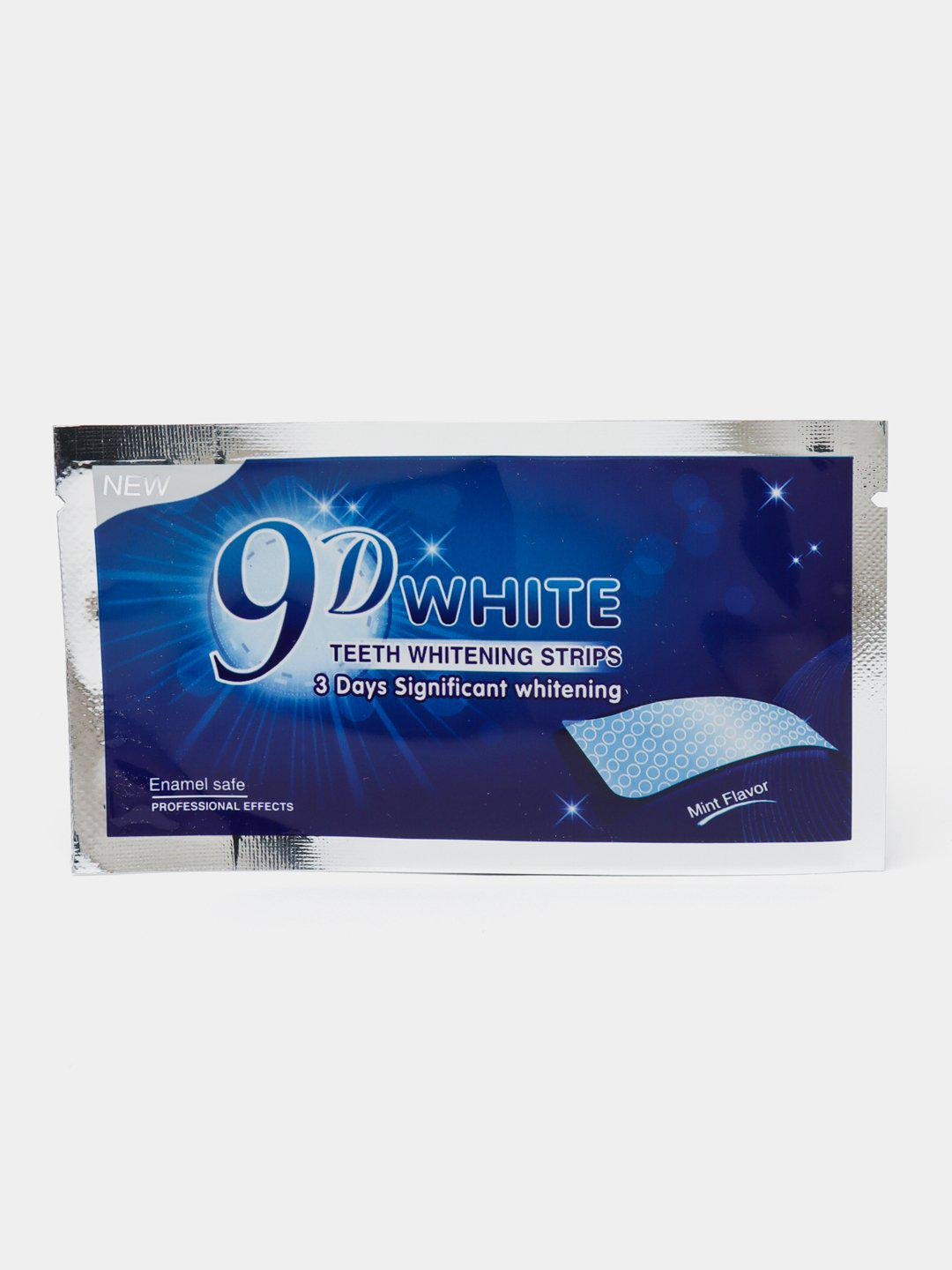 Отбеливающие полоски для зубов 9D WHITE Teeth Whitening Strips от зубного налета 1 пара (0150200) - фото 1