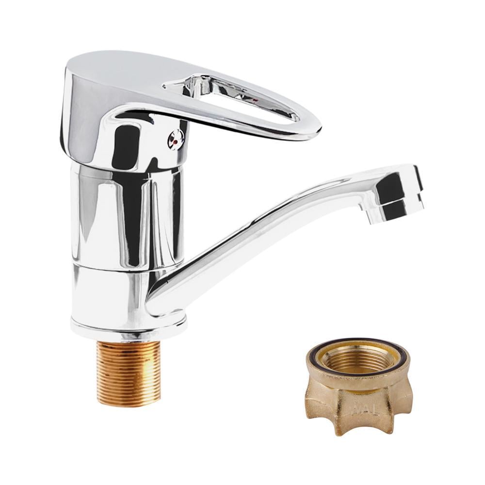 Смеситель для раковины с керамическим картриджем на гайке WAL ZIP1-X280