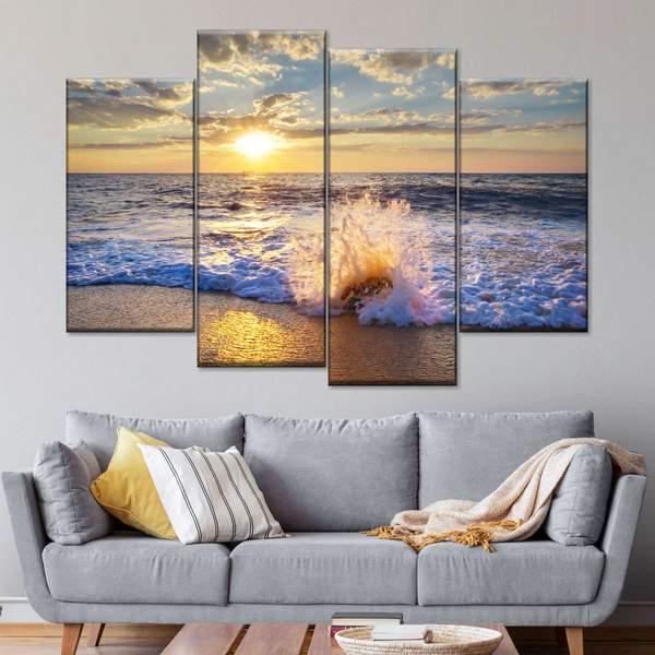 Модульная картина KIL Art Волнение моря из четырех частей 89x56 см (M4_M_24)