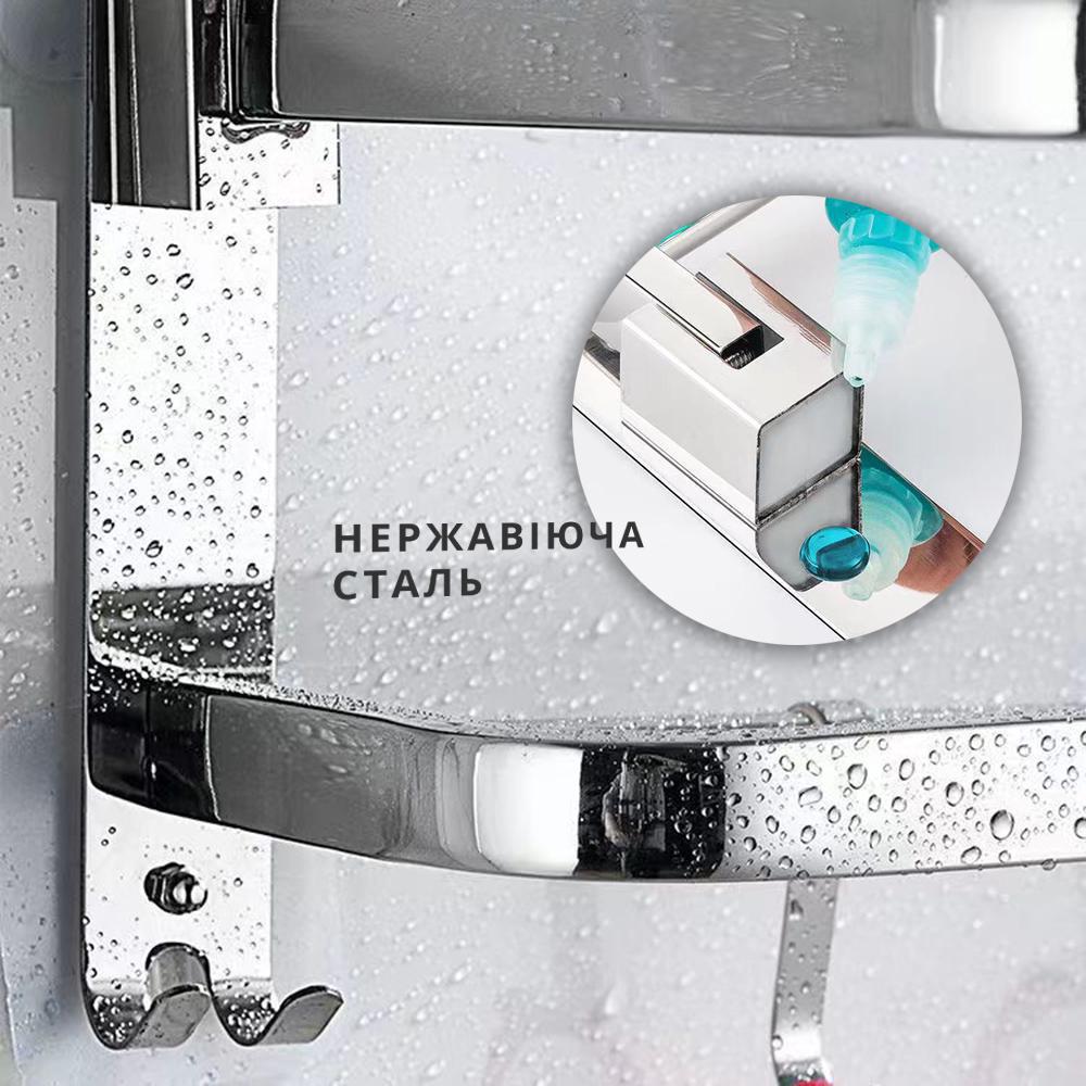 Полиця-вішалка настінна складана 40x24 см з гачками сталева (20003191) - фото 5 Полиця-вішалка настінна складана 40x24 см з гачками сталева (20003191) - фото 5