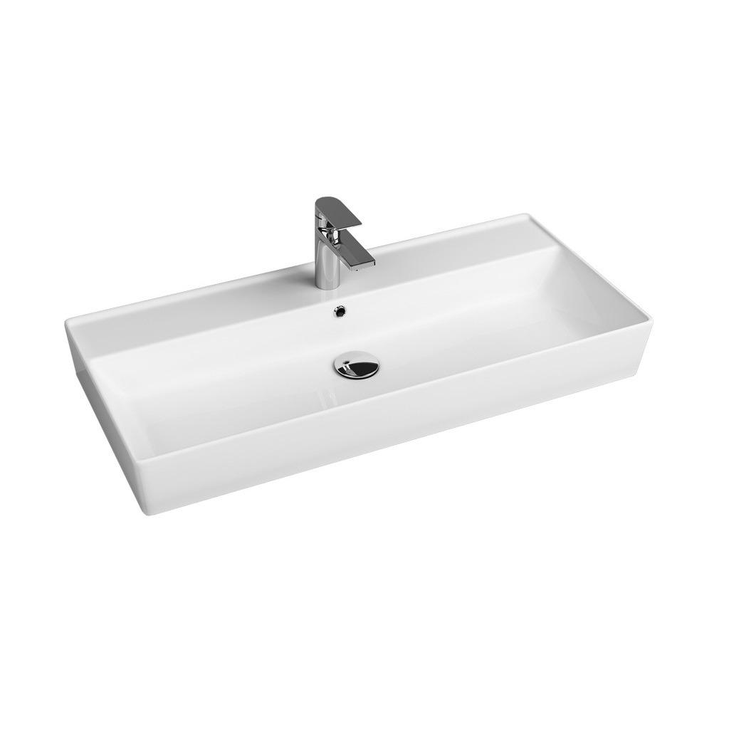 Умывальник подвесной Quarter Bath Cross Line 100x45 см Белый (72CL23100.00.1.3.01)