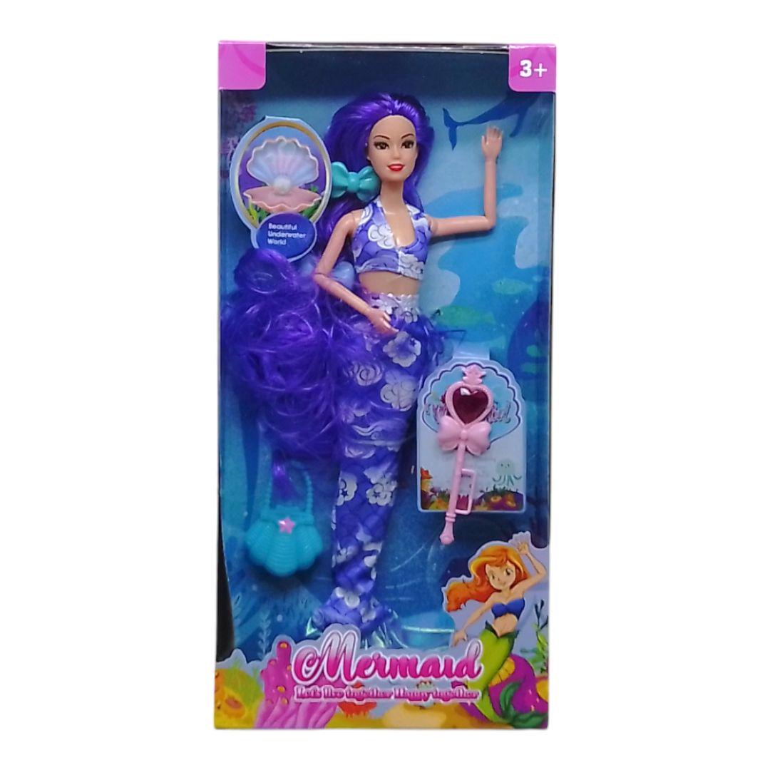 Кукла шарнирная с аксессуарами Русалочка 30 см Фиолетовый (257814) Кукла шарнирная с аксессуарами Русалочка 30 см Фиолетовый (257814)