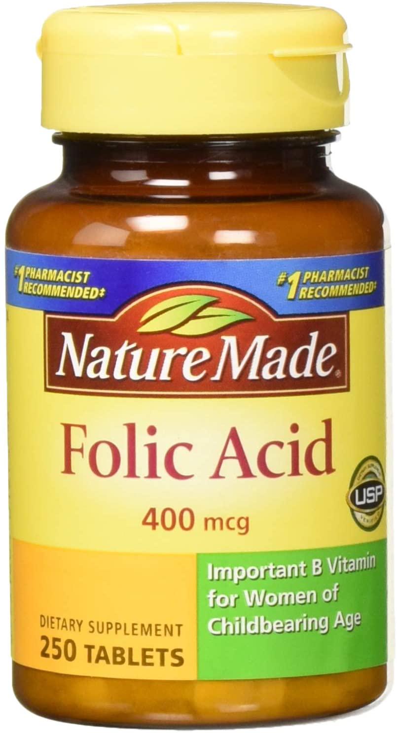 Добавка натуральная Folic Acid 400 мг 250 таблеток