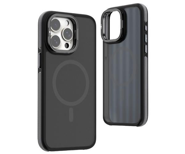 Матовий чохол – накладка Dual Color Camera Stand для iPhone 16 Pro Max Сірий