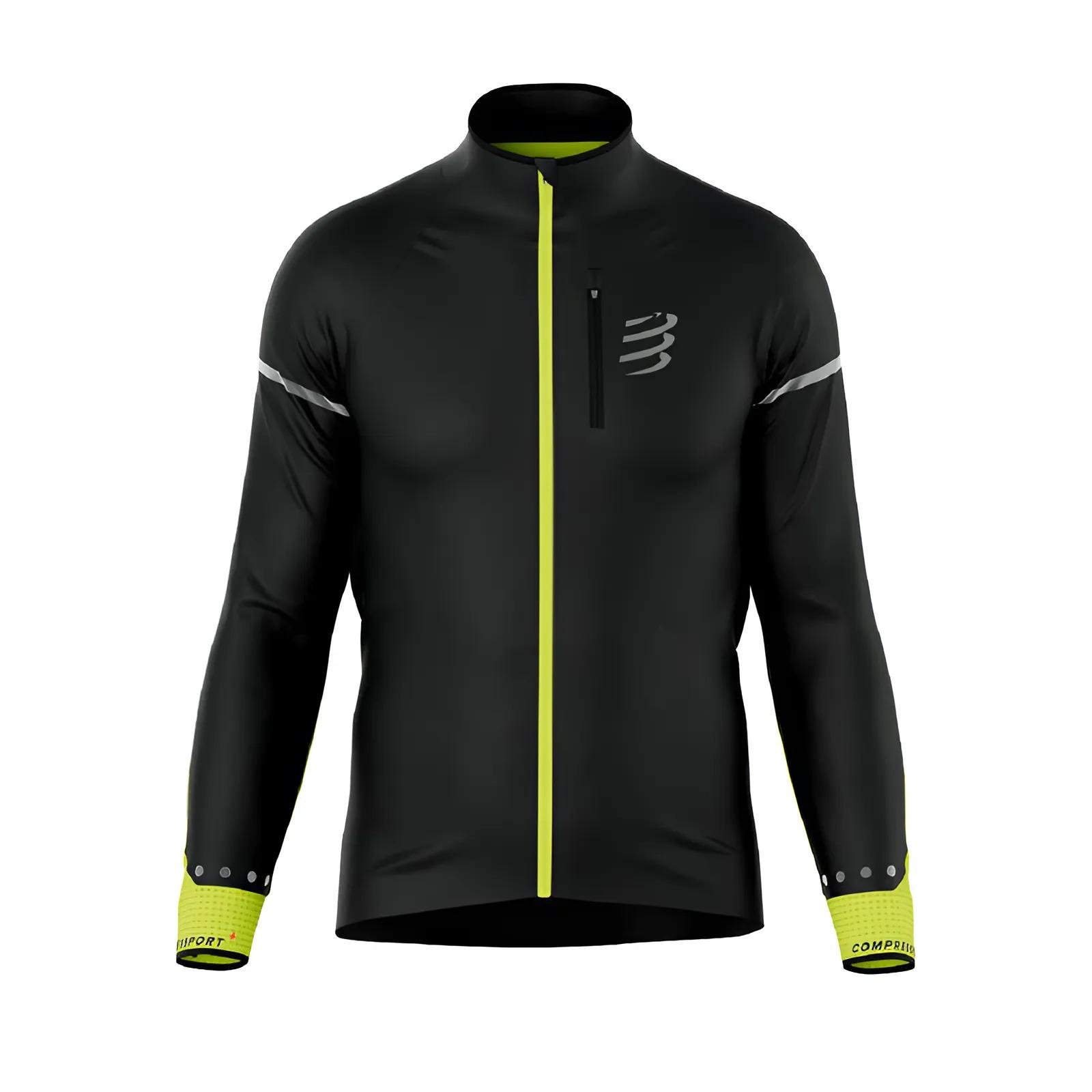 Куртка чоловіча Compressport Hurricane Windproof Jacket Flash M Black/Fluo XL Yellow (AJVM3079016XL)