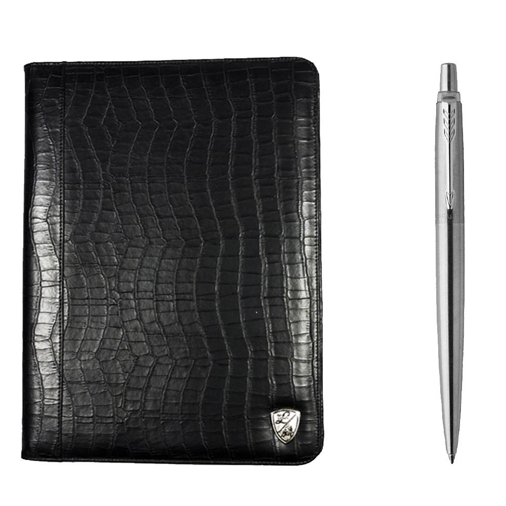Комплект шариковая ручка Parker JOTTER 17 SS и кожаная папка Tonino Lamborghini 47324735 (155722)