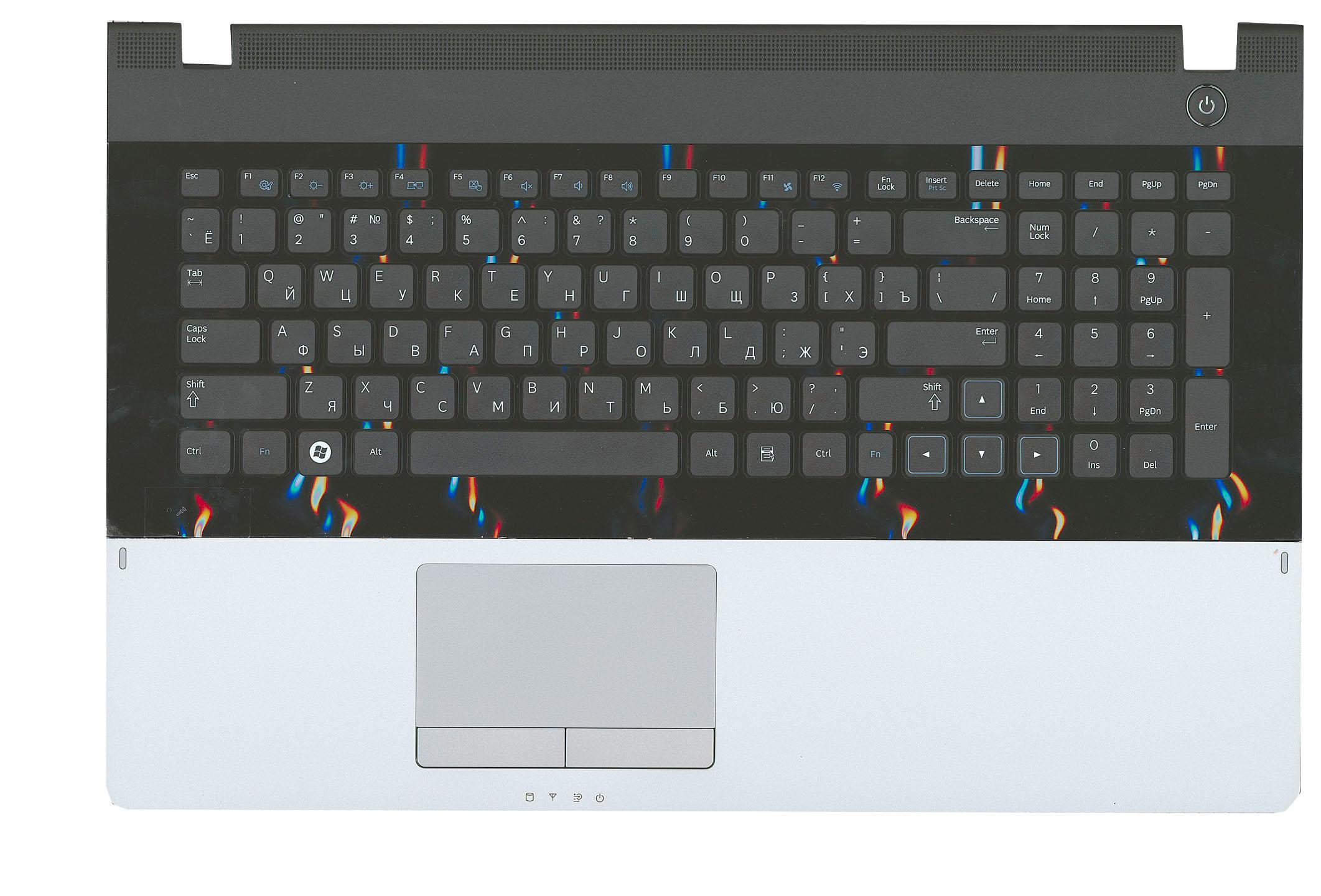 Клавиатура для ноутбука Samsung NP305E7A Black Silver-Black TopCase