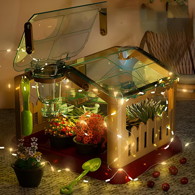 Набір для вирощування рослин міні-теплиця з системою поливу та підсвічуванням Білий з коричневим (459656414) - фото 2 Набір для вирощування рослин міні-теплиця з системою поливу та підсвічуванням Білий з коричневим (459656414) - фото 2