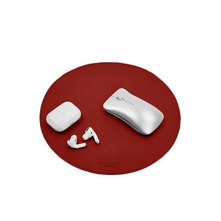 Килимок круглий для мишки з натуральної шкіри краст Червоний (A-028472)