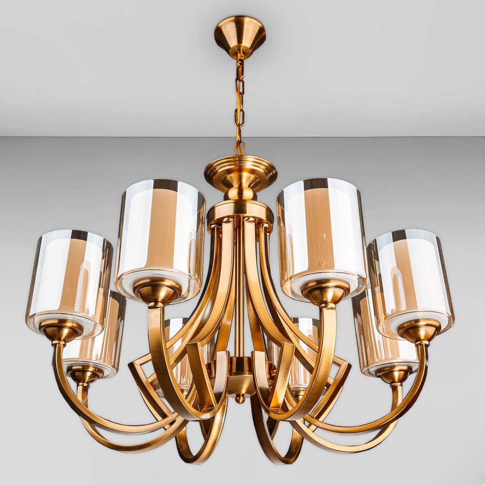 Люстра подвесная Light House DL-18360/8 латунь Белый/Шампань