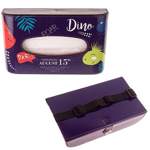 Автомобільна коробка серветок на підлокітник Мультяшні динозаври (TMZ-150-kids)