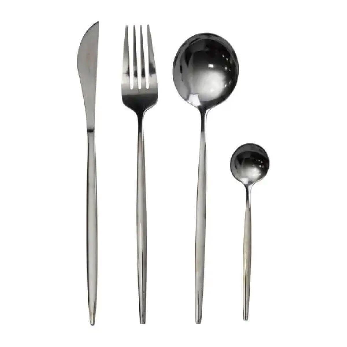 Набор столовых приборов на 6 персон 24 предмета Черный (6563) - фото 3