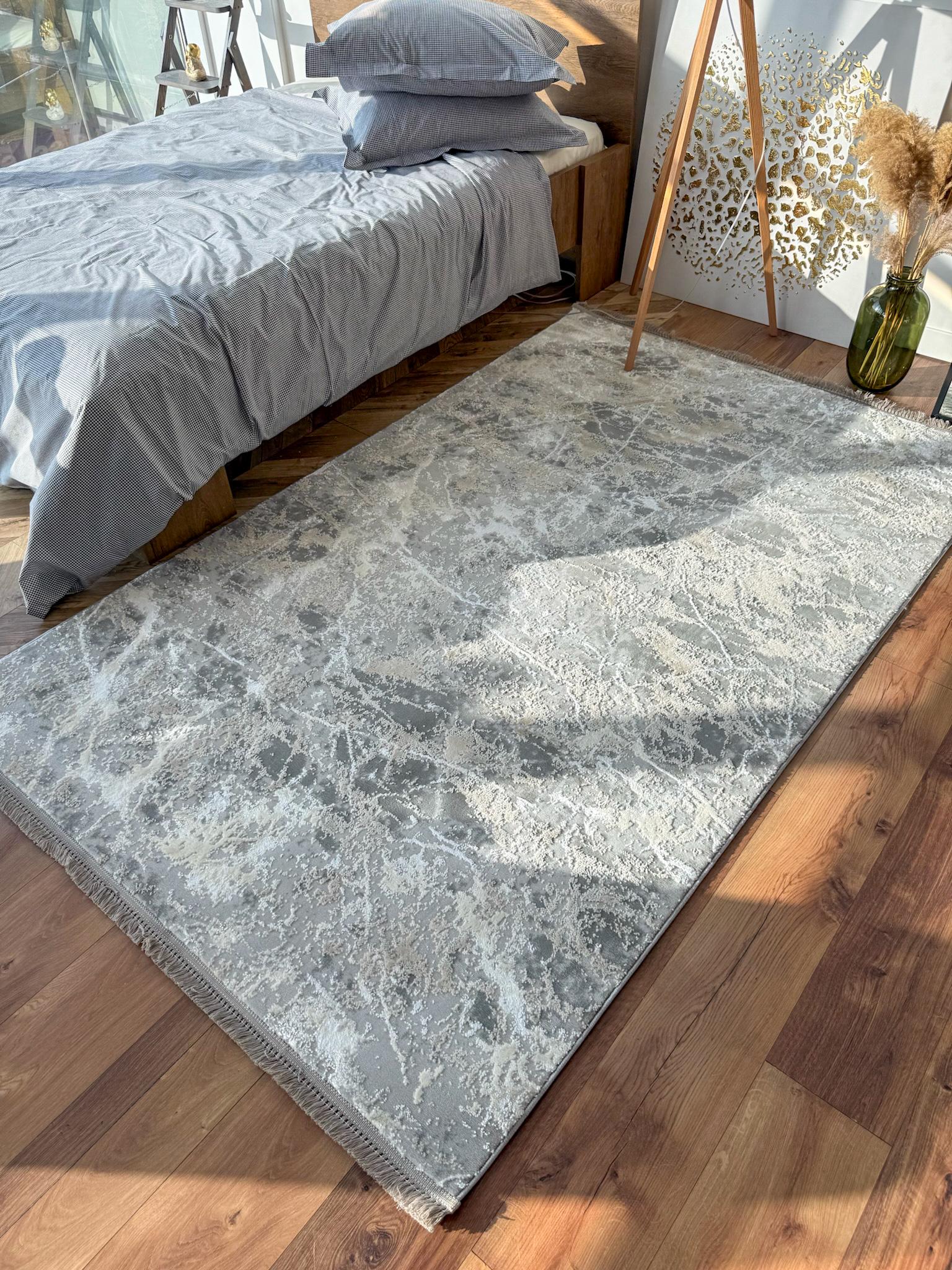 Килим прямокутний мармуровий 250х350 см Сірий