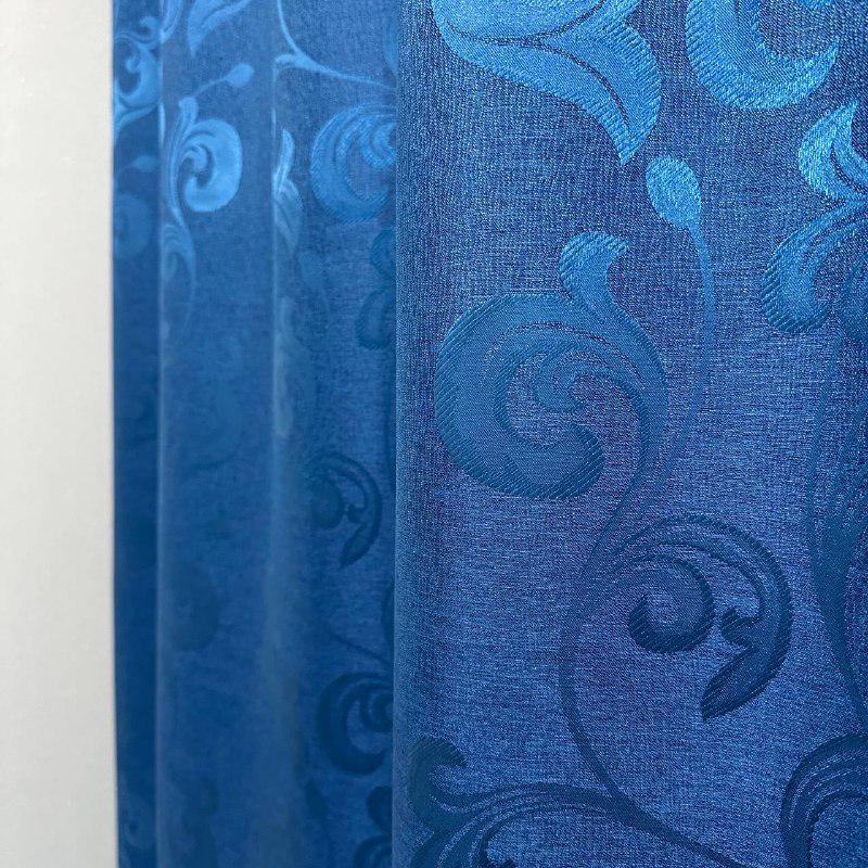 Штори Toscana жаккардові 1,5х2,7 м 2 шт. Синій - фото 4