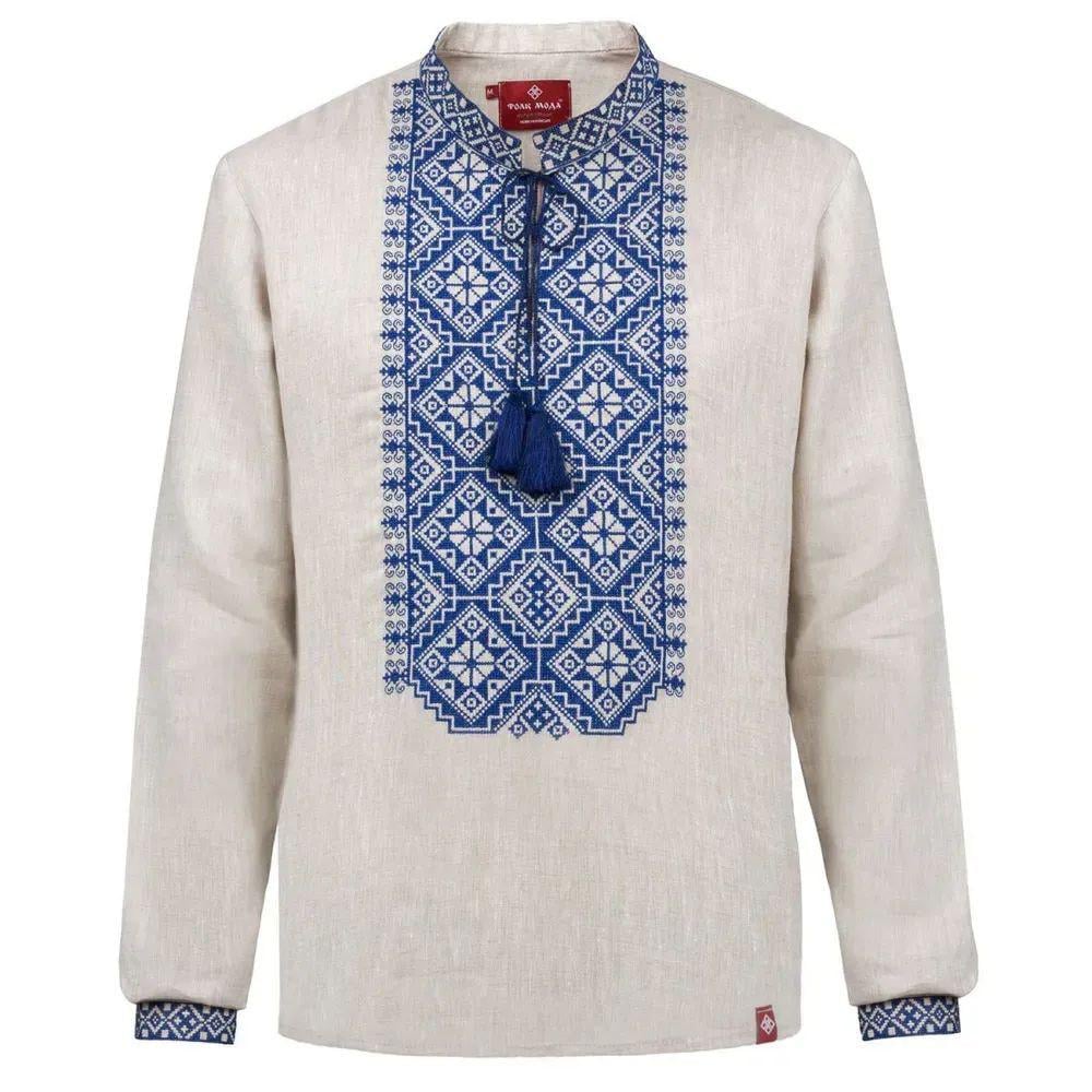 Вышиванка мужская р. 52 Серый (502) - фото 2