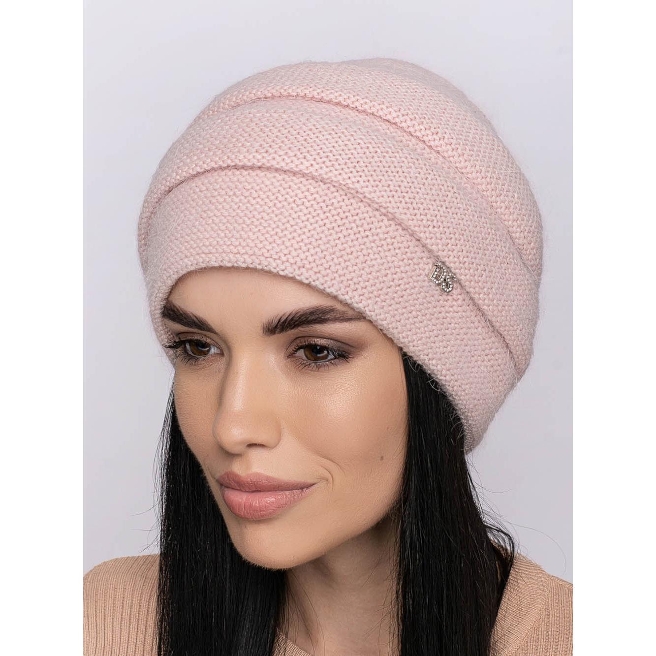 Шапка ангоровая женская Leks Квитка one size Светлый пудровый - фото 1 Шапка ангоровая женская Leks Квитка one size Светлый пудровый - фото 1