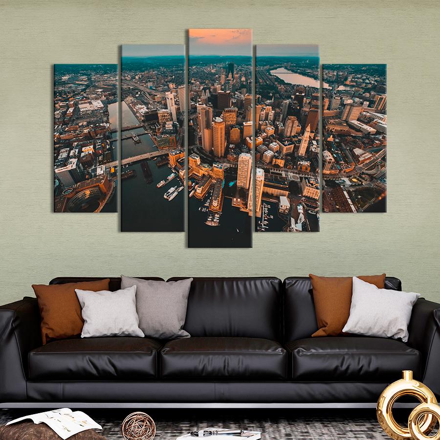 Картина город Красивый большой город с высоты птичьего полёта 112x68 см (A782-5)