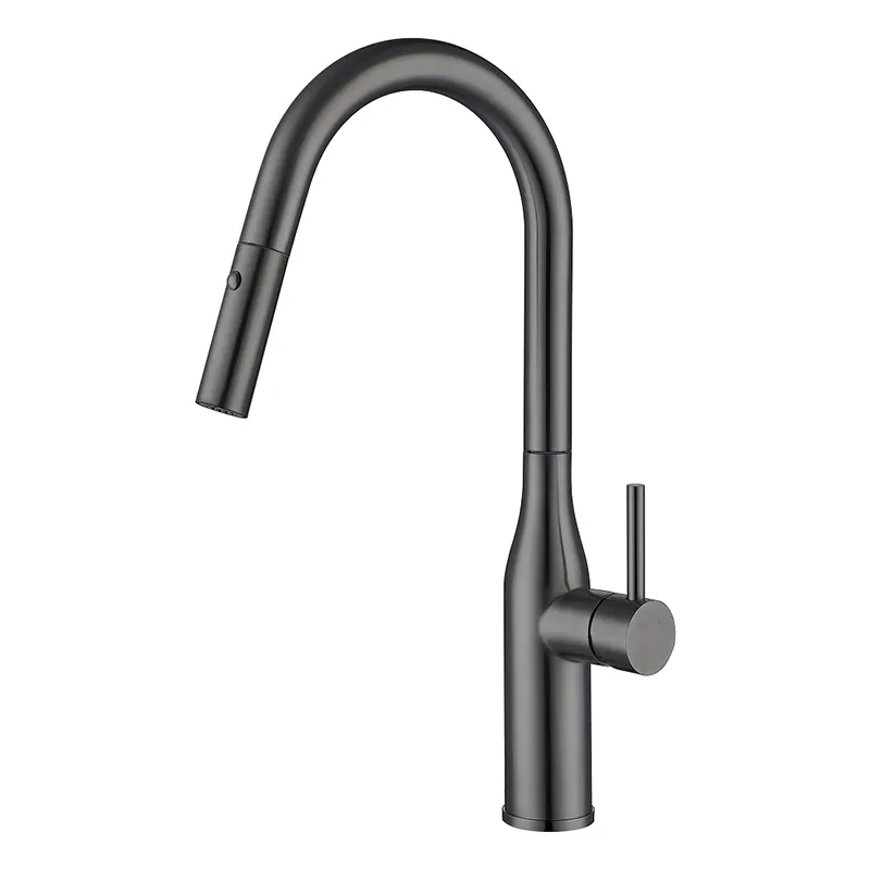 Смеситель для кухни KOER KI-70004-07 с выдвижным изливом Графитовый (KR3387)