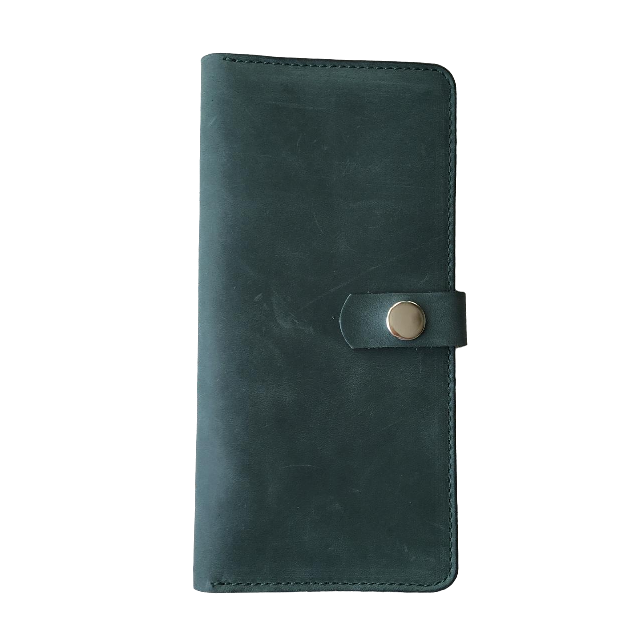 Портмоне кожаное Malachite ручной работы на кнопках и магнитах