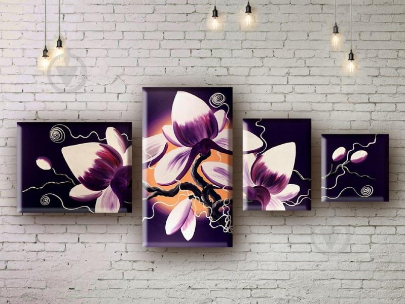 Модульная картина акрилом цветы ArtStar MHM17_4_106 размер 60 х 140 см