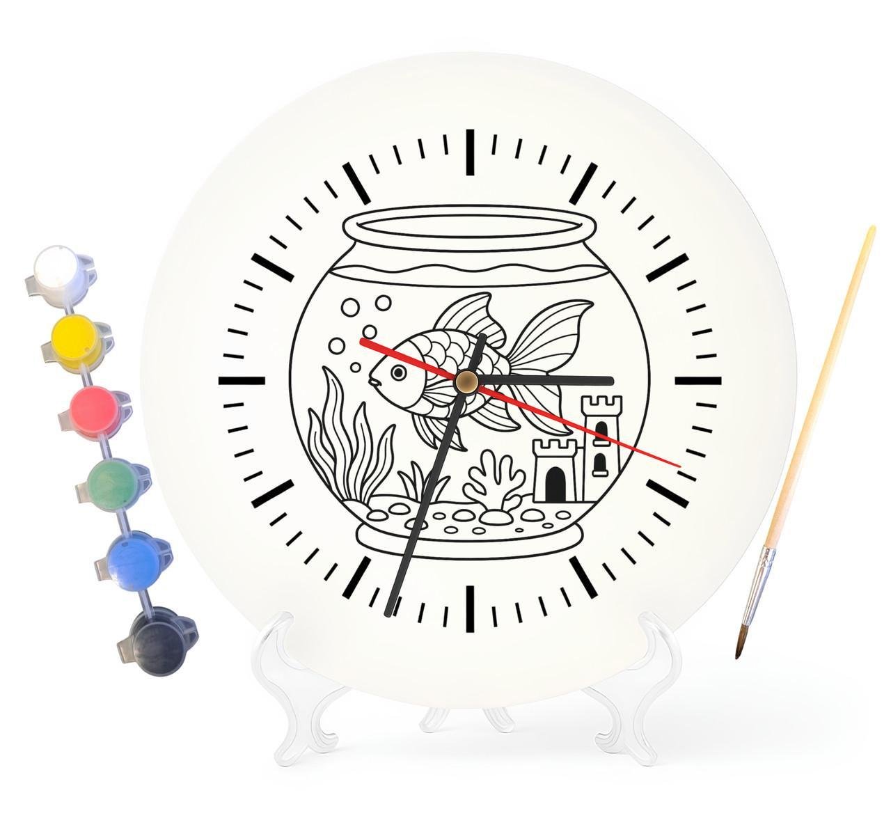 Детский набор для творчества часы раскраска Золотая рыбка 30 см (Г0050)