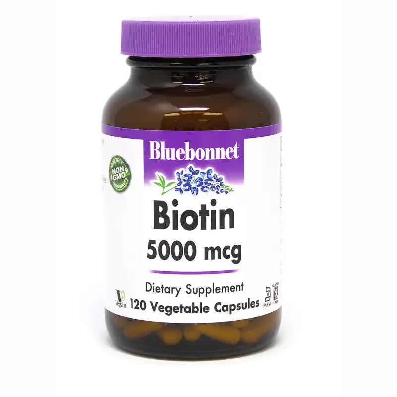 Биотин Bluebonnet Nutrition Biotin 5000 mcg 120 Veg Caps BLB0448