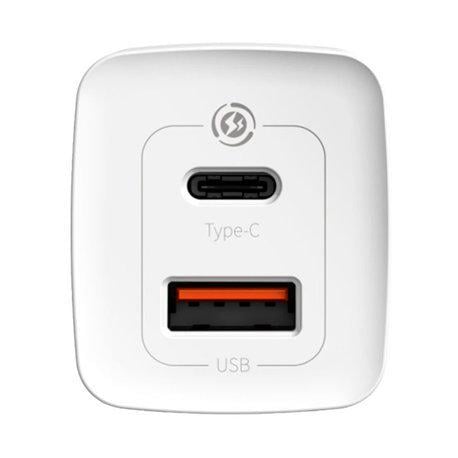 Зарядное устройство сетевое BASEUS GaN2 Lite Quick Charger 65W 1Type-C + 1USB White (CCGAN2L-B02) - фото 4 Зарядное устройство сетевое BASEUS GaN2 Lite Quick Charger 65W 1Type-C + 1USB White (CCGAN2L-B02) - фото 4