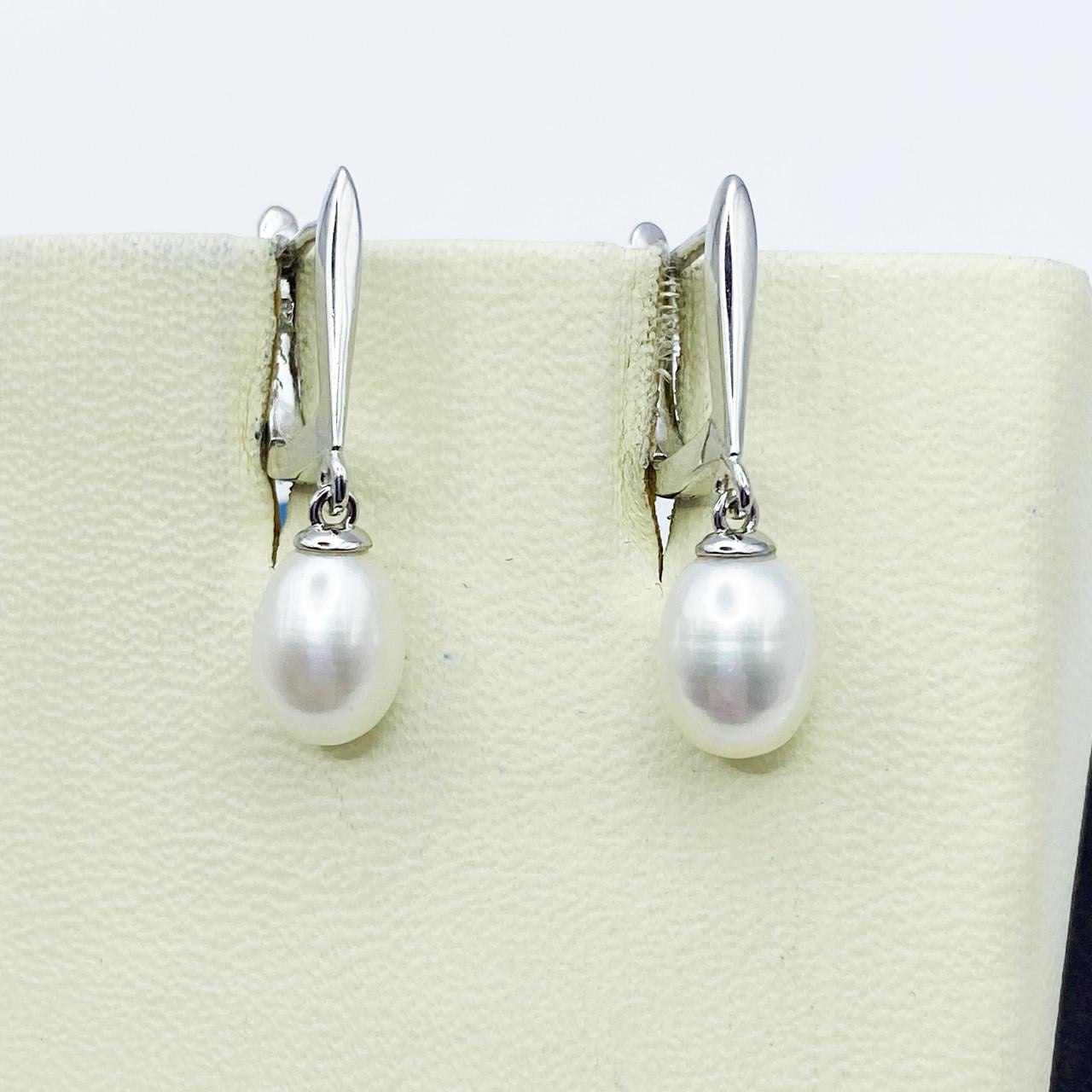 Серебряные серьги с жемчугом 3,91 г (2379455415)