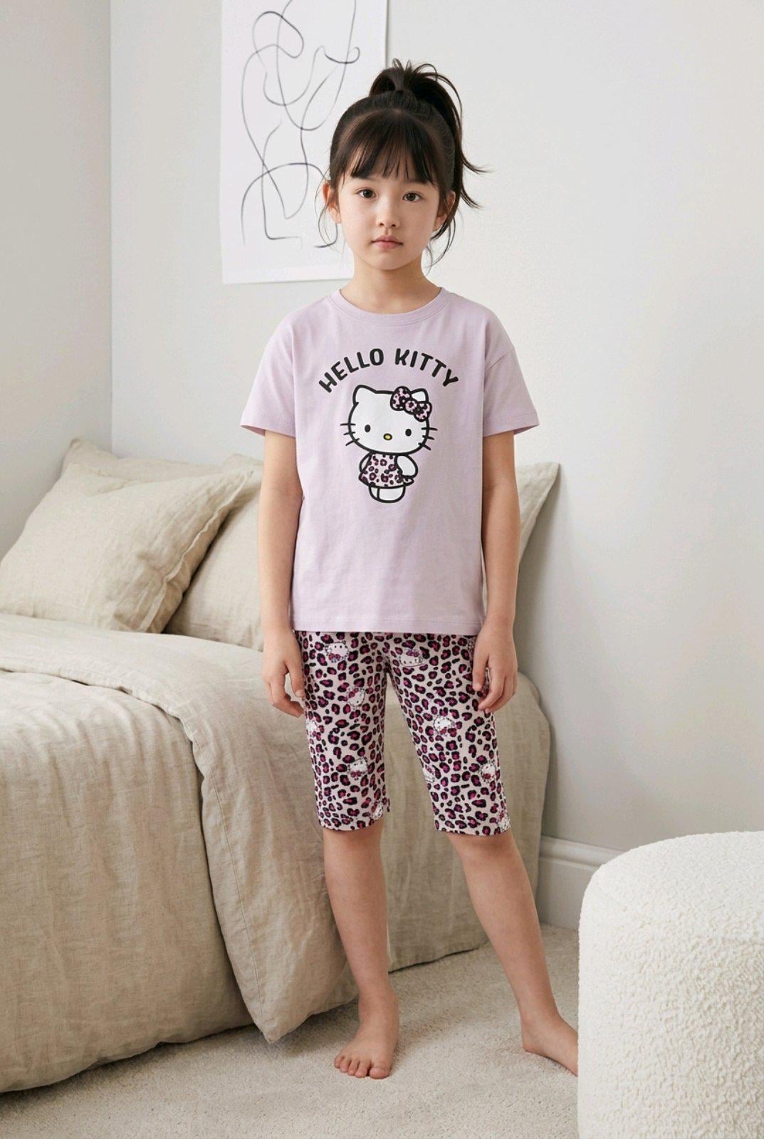 Пижама для девочки Lupilu Hello Kitty футболка и шорты 98-104 см 2-4 г. (335633046269)