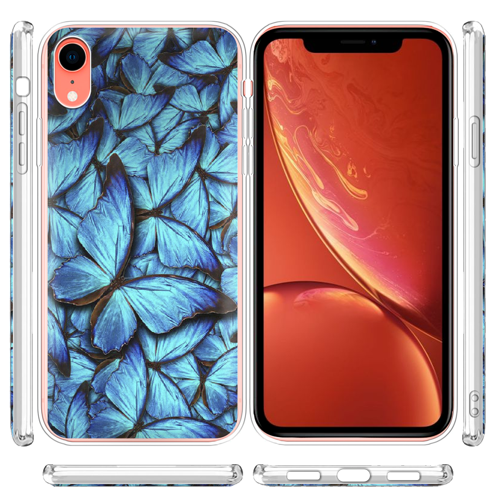 Чехол Boxface iPhone XR лазурные бабочки Прозрачный силикон (35417-up1550-35417) - фото 3