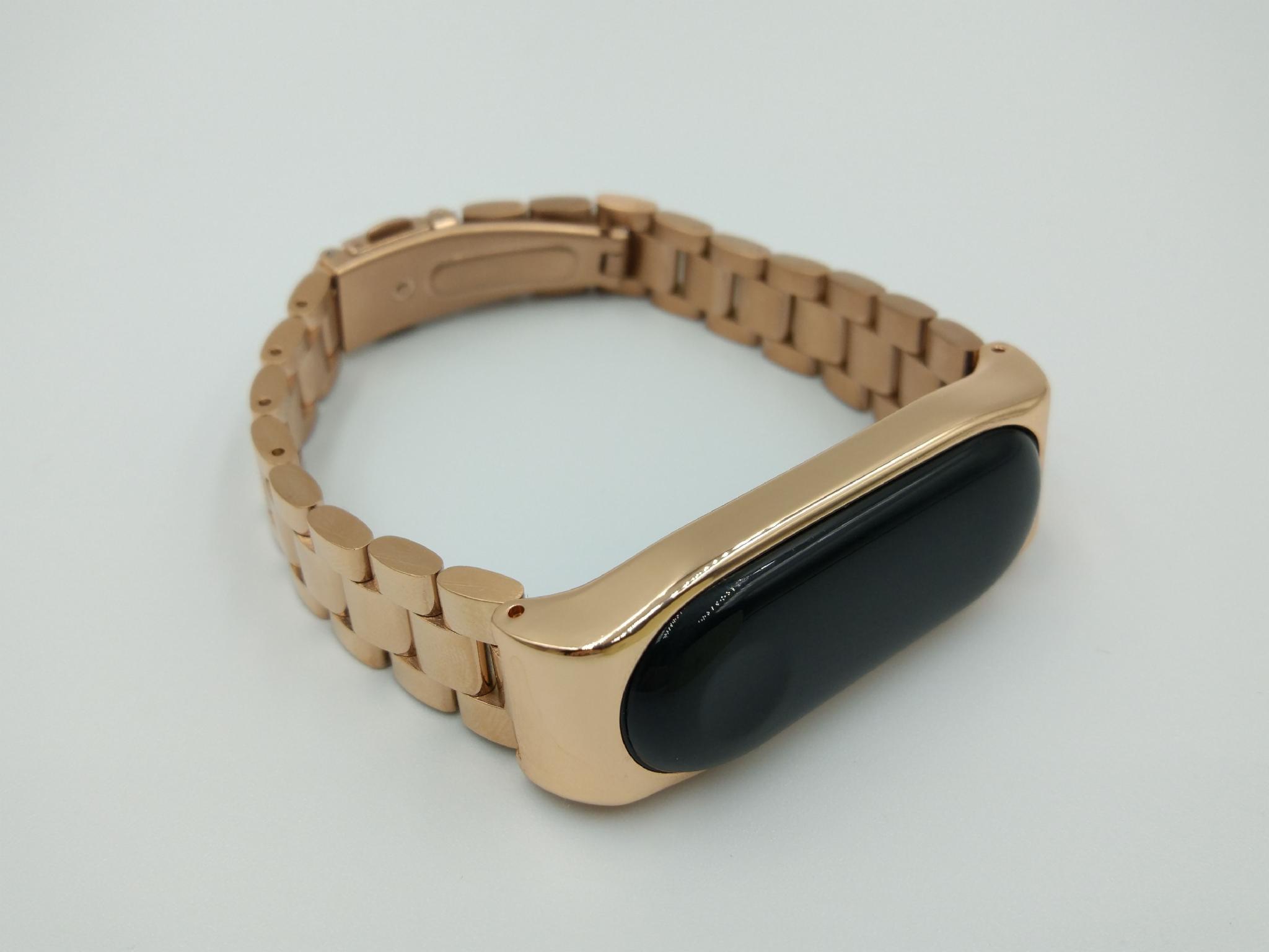 Ремешок для смарт-браслетов MiJobs металлический для Xiaomi Mi Band 5/4/3 Золотой/Розовый (1789P) - фото 7 Ремешок для смарт-браслетов MiJobs металлический для Xiaomi Mi Band 5/4/3 Золотой/Розовый (1789P) - фото 7