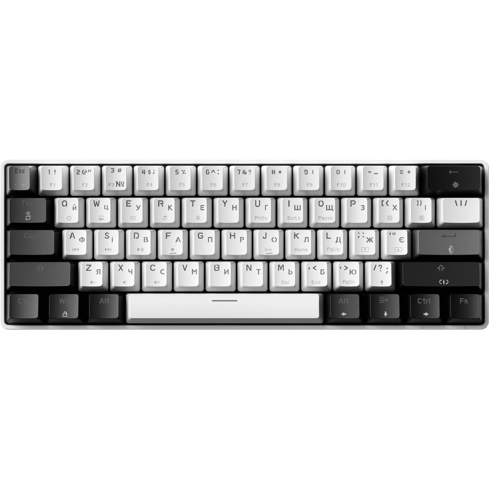 Клавиатура механическая игровая GamePro Genesis Infinity MK130BW 61 клавиша USB-C Outemu Red Black/White (34618385)