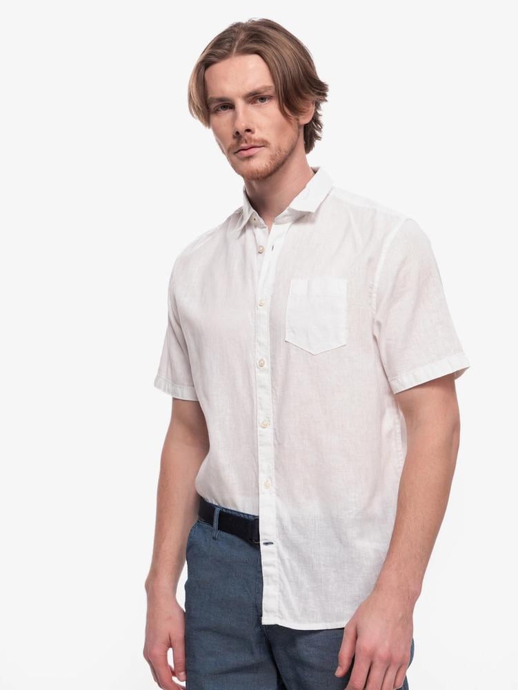 Рубашка мужская Tom Tailor 1017355*01 короткий рукав 3XL Белый (181675-3XL)