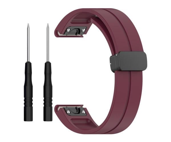 Ремінець Silicone Middle Line для Garmin Instinct 3 45 мм/E 45 мм з магнітною защіпкою 22 мм Бордовий