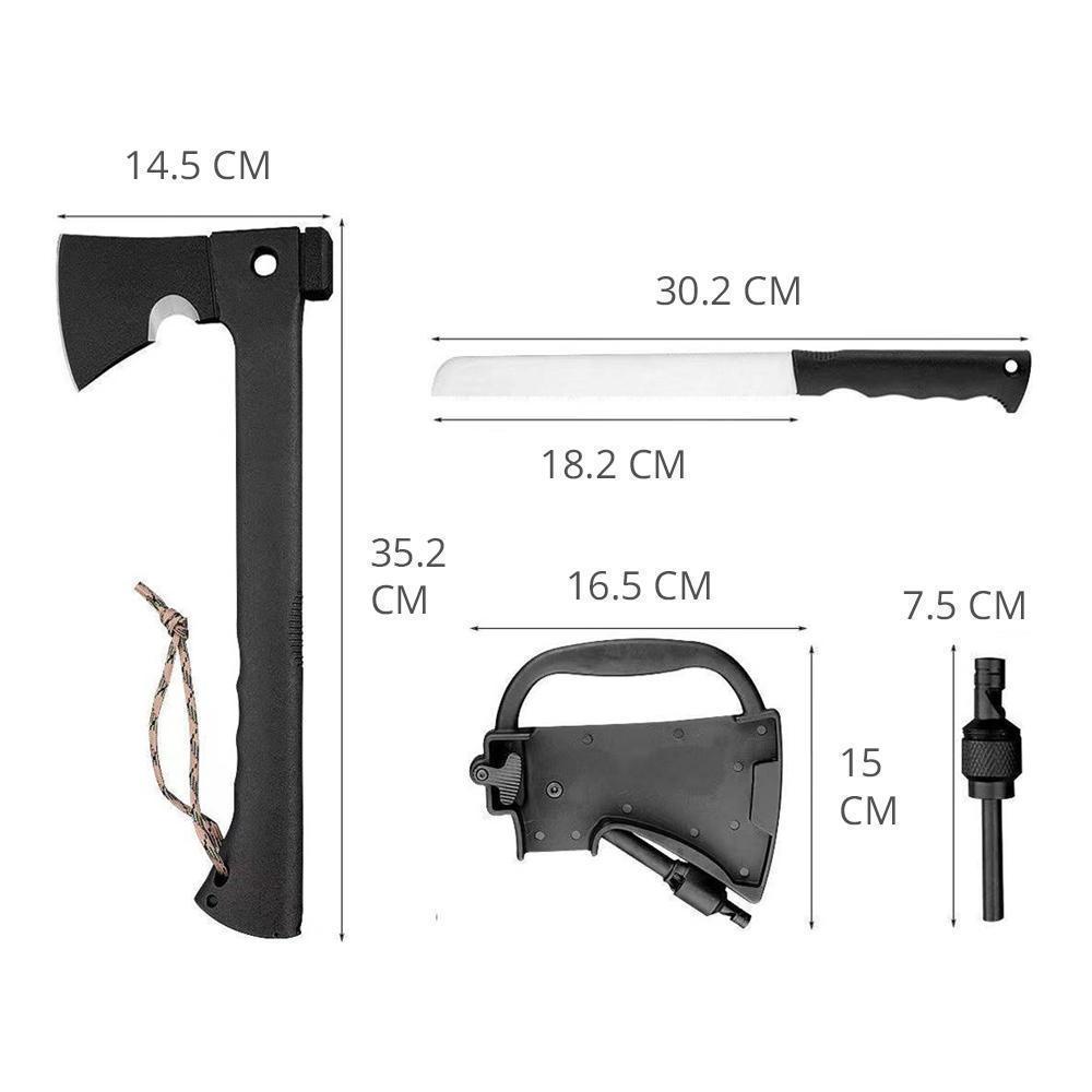 Мультитул для виживання Odin AXE 8в1 військовий/туристичний Чорний (11375750) - фото 10