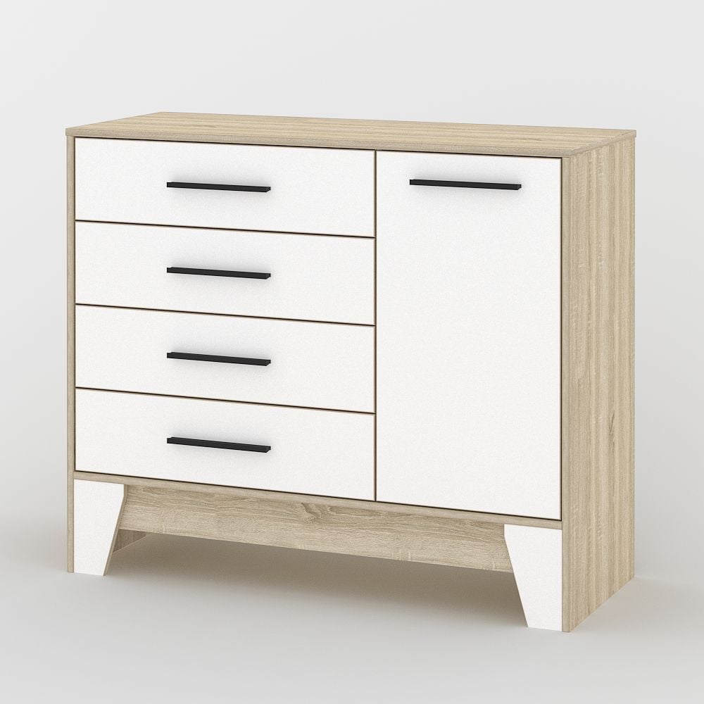 Комод Тиса Меблі 111 Дуб сонома/Білий (619cfee508e05870ba235cc4)