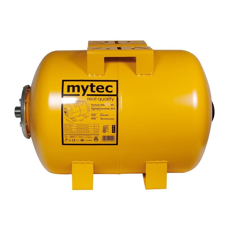 Гидроаккумулятор стальной Mytec 50 л горизонтальный (67756)