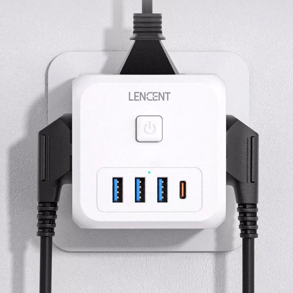 Переходник сетевой LENCENT с быстрой зарядкой 3 розетки 3 USB 1 Type-С 7в1 (2146523448) - фото 3 Переходник сетевой LENCENT с быстрой зарядкой 3 розетки 3 USB 1 Type-С 7в1 (2146523448) - фото 3
