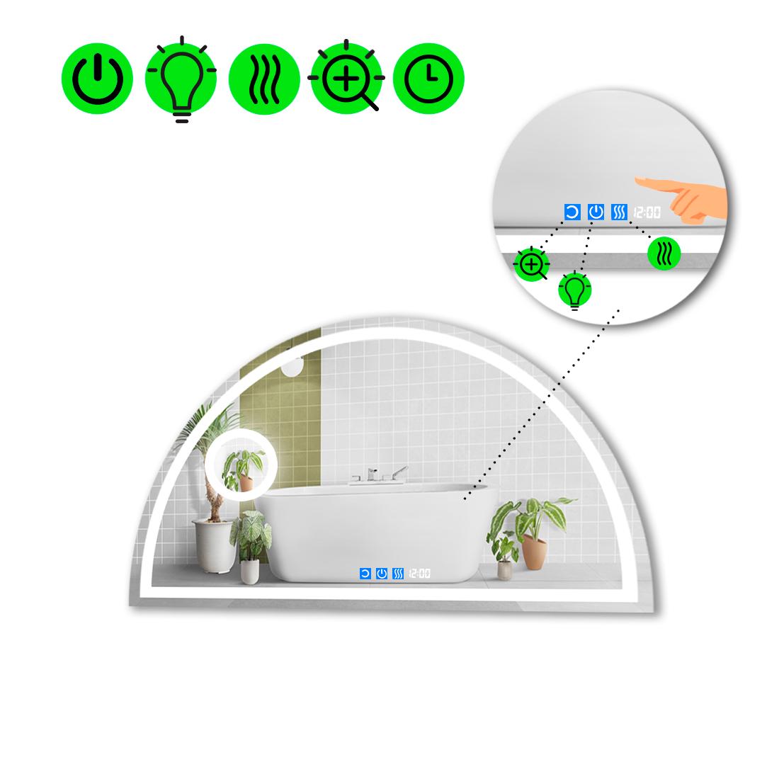 Зеркало с LED подсветкой Cerhio 1 с тремя сенсорами 120x60 см (8737593)