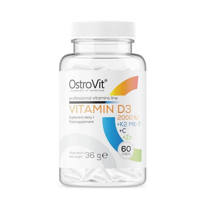 Вітаміни OstroVit Vitamin D3 2000 IU K2 MK-7 C Zn 60 капс. (20371-01)