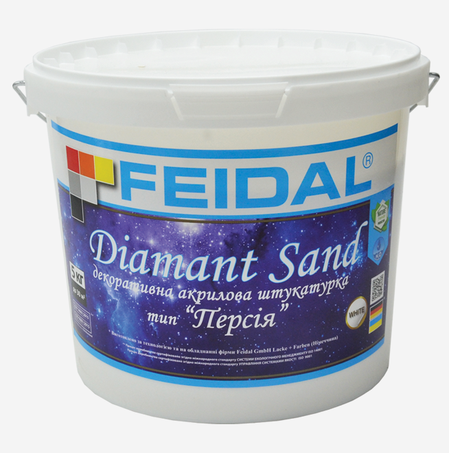 Краска декоративная Feidal Diamant Sand тонированная 5 кг