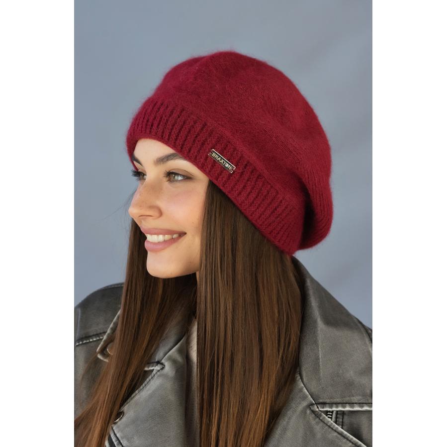 Берет женский из шерсти кролика Braxton 7234 one size Бордовый