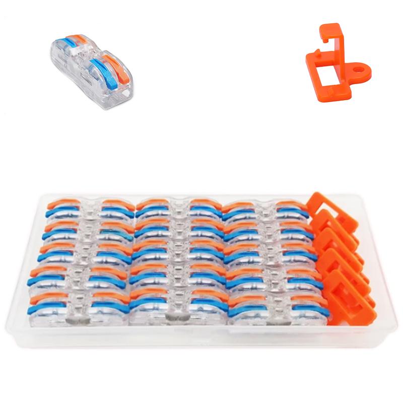 Набор клемм Tactix 0,08-4 мм2 32А 2х1-2х1 проходная одинарная 39х13х14,5 мм 15 шт. с фиксатором 5 шт. (CT422Tc-20box)