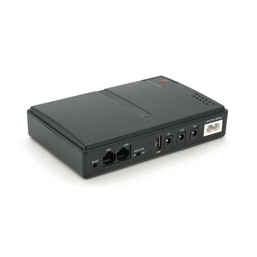 Джерело безперебійного живлення UPS-18W DC1018P YT45103 для роутерів/комутаторів/PON/POE-430 5//9/12V 1A 10000 MAh знімні 4х2500MAh BOX Black