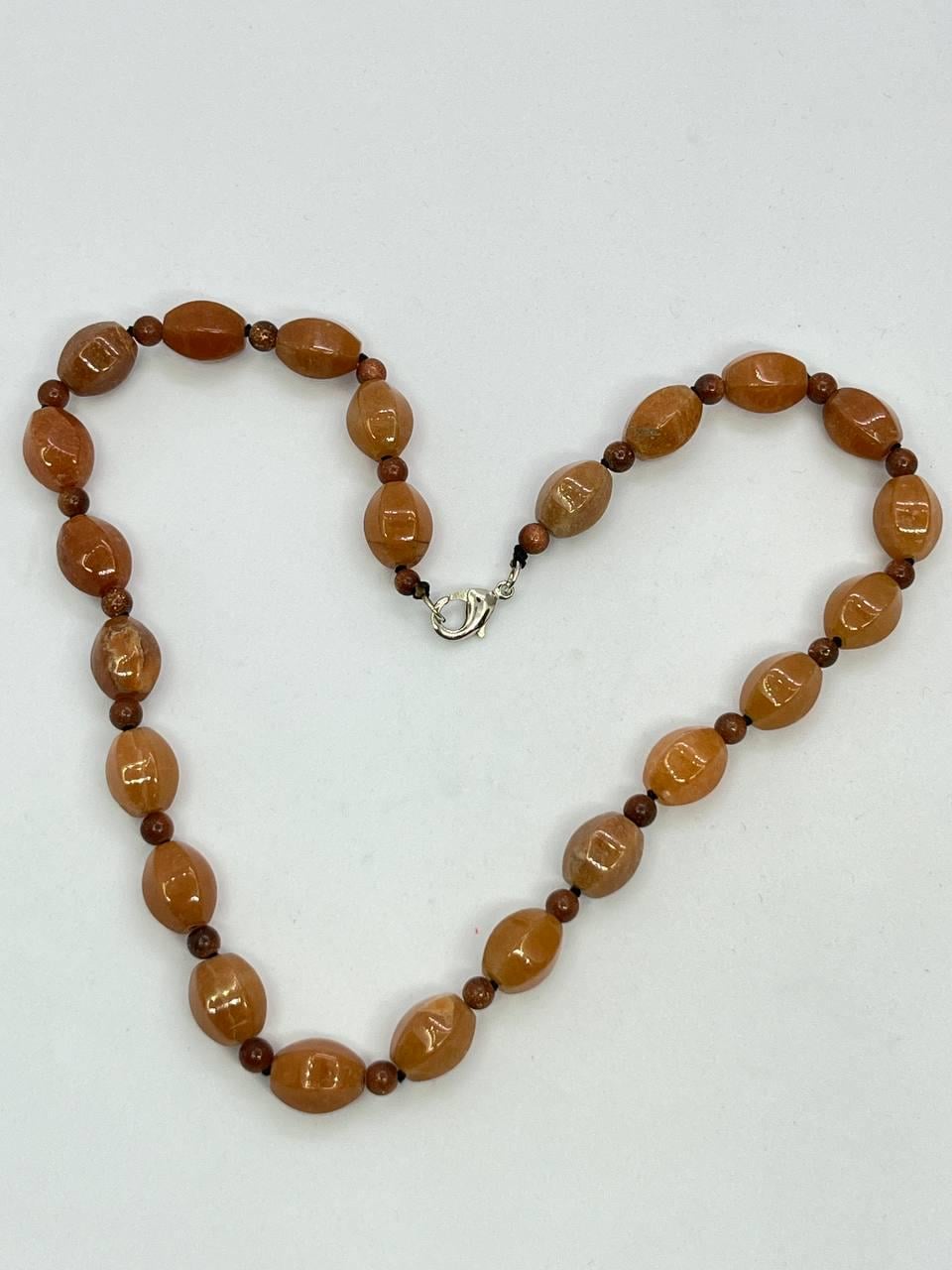 Бусы агат 44 см Светло-коричневый (10339)