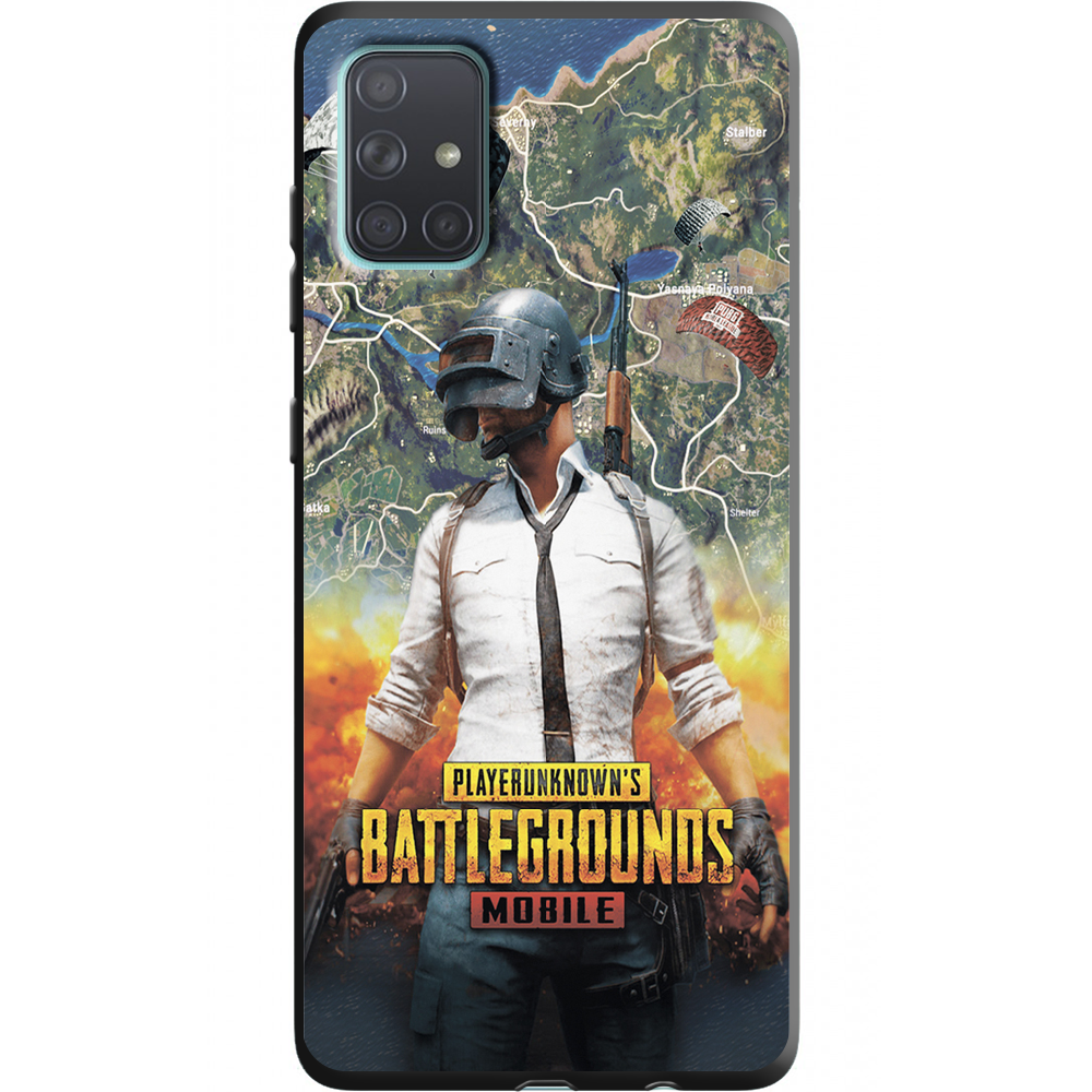 Чехол BoxFace Samsung A715 Galaxy A71 PUBG Mobile Черный силикон (38850-up2309-38948)