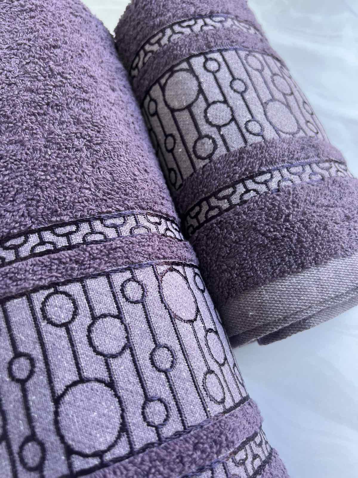 Набір рушників банне та для обличчя 70х40 см/50х90 см 2 шт. Фіолетовий (mame2v1kruf-fio) - фото 4 Набір рушників банне та для обличчя 70х40 см/50х90 см 2 шт. Фіолетовий (mame2v1kruf-fio) - фото 4