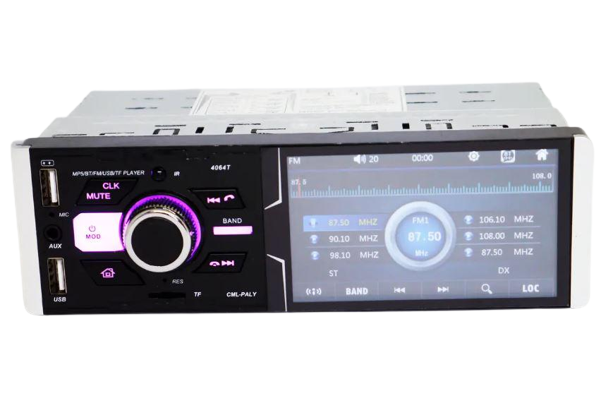 Автомагнитола 1DIN 4064T ISO - Сенсорный экран 4,1''/RGB подсветка/DIVX/MP3/USB Bluetooth AV-in (17501)